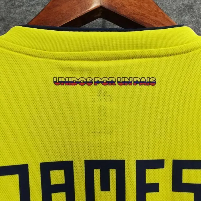 2018 Men Colombia Jersey Home #10 James Jersey World Cup Jersey Fans