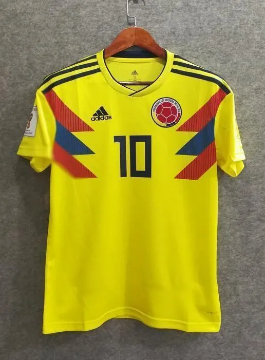 2018 Men Colombia Jersey Home #10 James Jersey World Cup Jersey Fans
