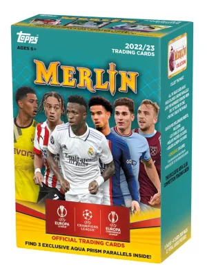 2022/23 Topps UEFA Club Competitions Merlin Chrome Soccer 8-Pack Blaster Box