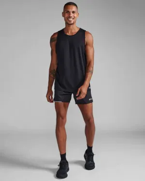2XU Aero Tank, Herren, Black/Silver Reflective