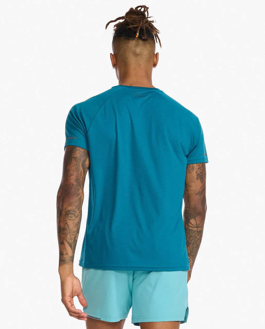 2XU Aero Tee, Laufshirt, Herren, Oceanside/Black Reflective