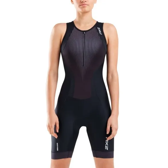 2XU Perform Front Zip Trisuit, Damen, schwarz/schatten - B-Ware