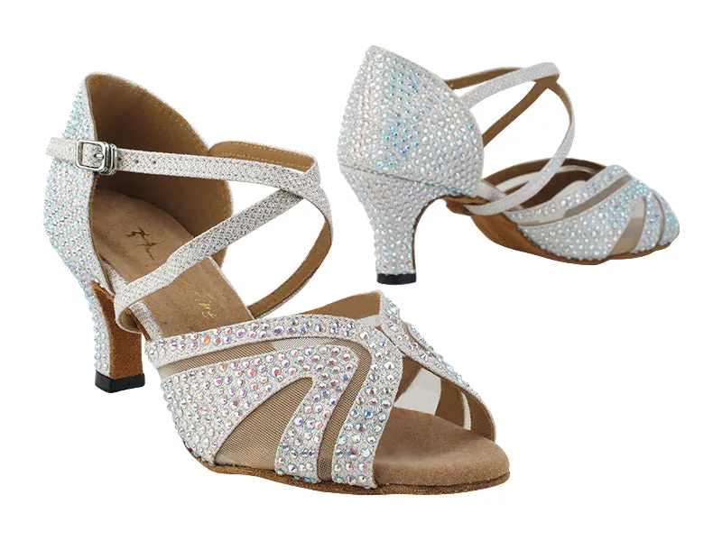 3036Bling White Glitter Satin & Mesh