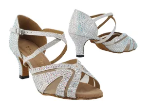 3036Bling White Glitter Satin & Mesh