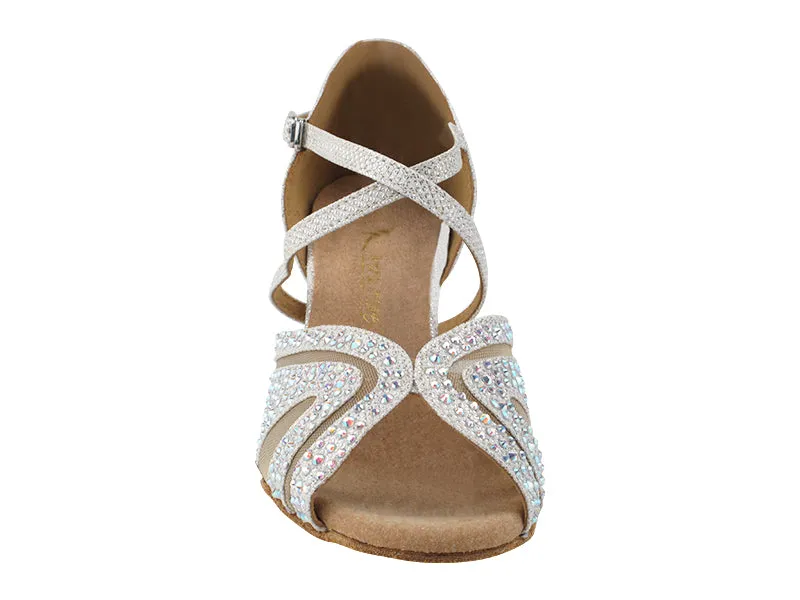 3036Bling White Glitter Satin & Mesh
