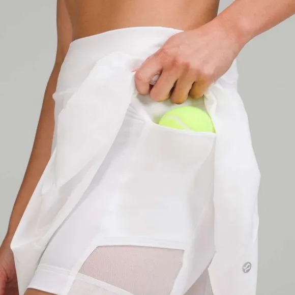 68. 2024 Square Size Dot Lululemon Side-Pleat High-Rise Tennis SkirtWhite