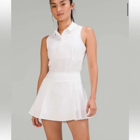 68. 2024 Square Size Dot Lululemon Side-Pleat High-Rise Tennis SkirtWhite
