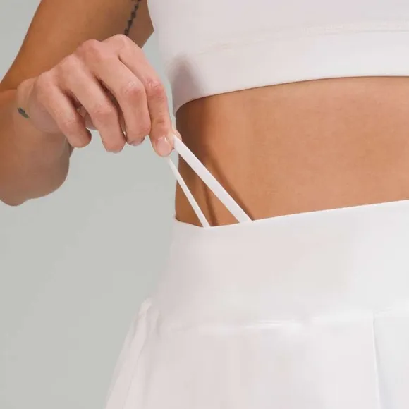 68. 2024 Square Size Dot Lululemon Side-Pleat High-Rise Tennis SkirtWhite