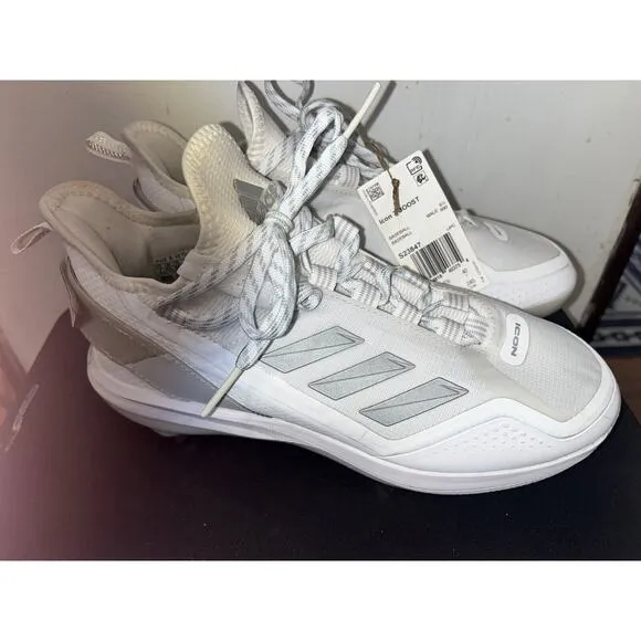 adidas Icon 7 BOOST Baseball Metal Cleats White Silver S23847 Men's Size 7