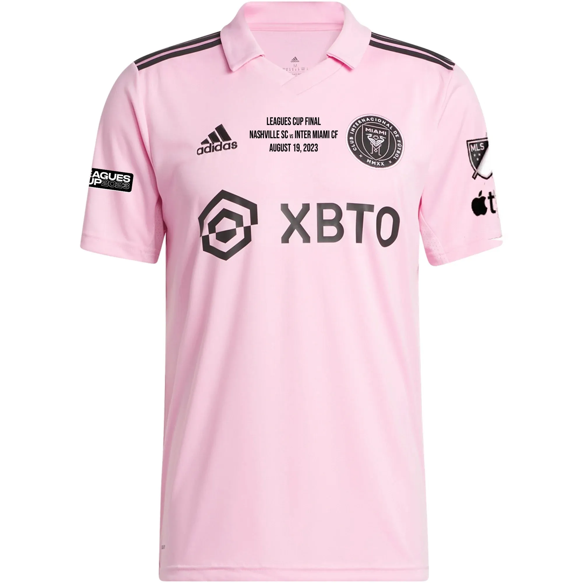 adidas Inter Miami Lionel Messi Home Jersey 23/24 w/ MLS   Leagues Cup Patch   Match Details (True Pink/Black)