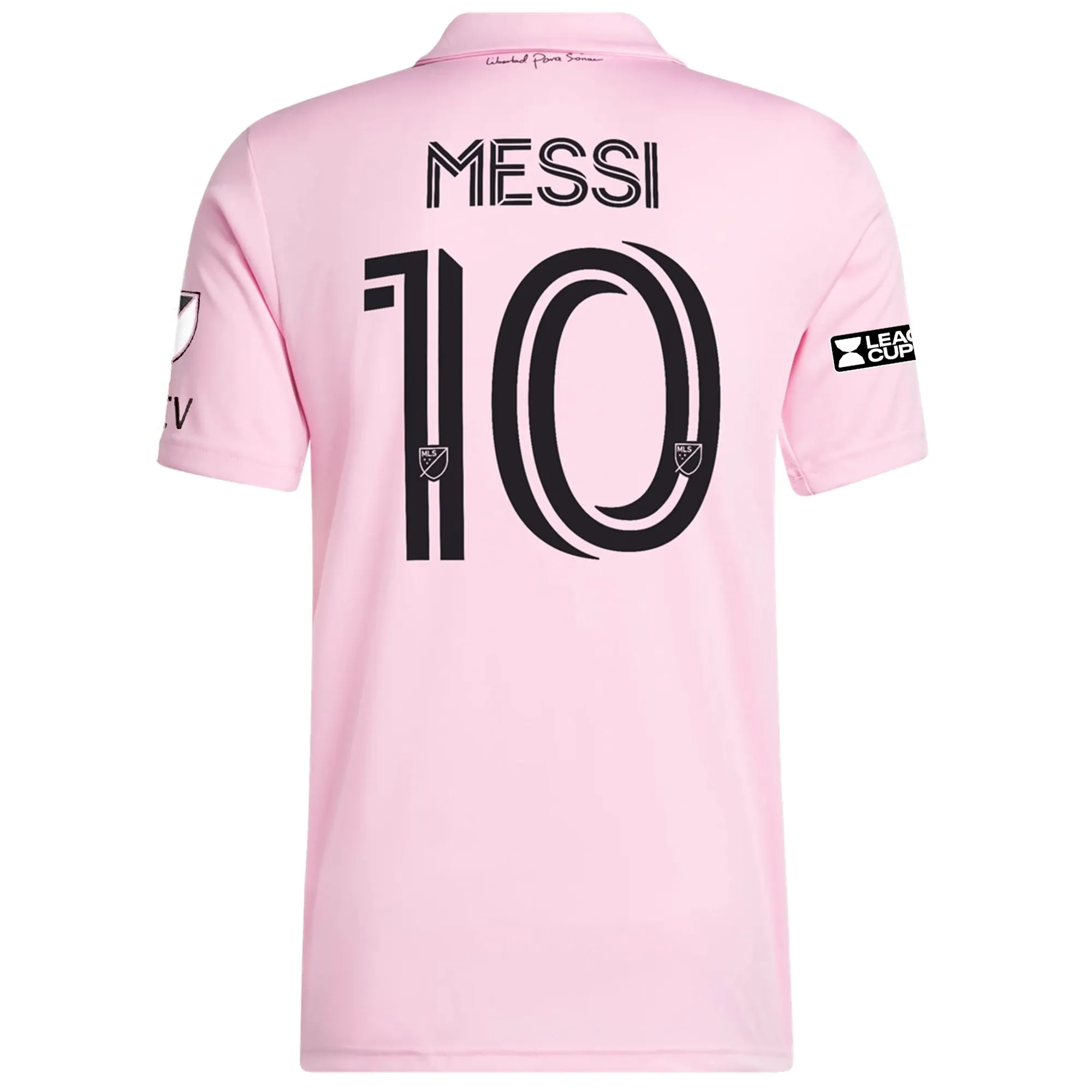 adidas Inter Miami Lionel Messi Home Jersey 23/24 w/ MLS   Leagues Cup Patch   Match Details (True Pink/Black)