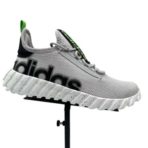 Adidas Kaptir Youth Boy's/Girl's Knit Sneakers Size 7 Gray/Black/Green Lace up