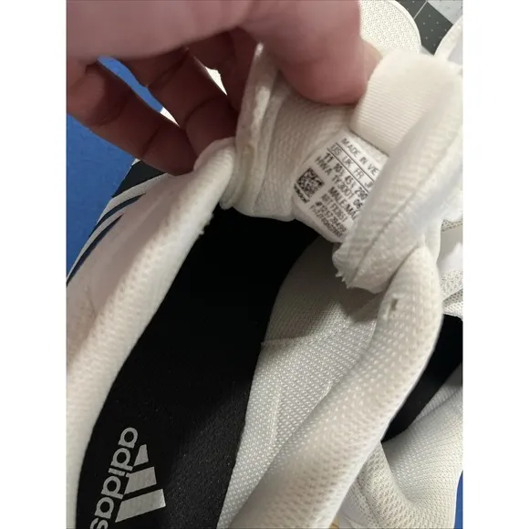 Adidas Mens Game Spec Tennis Shoes Size 11 White / Black Stripe Athletic - New