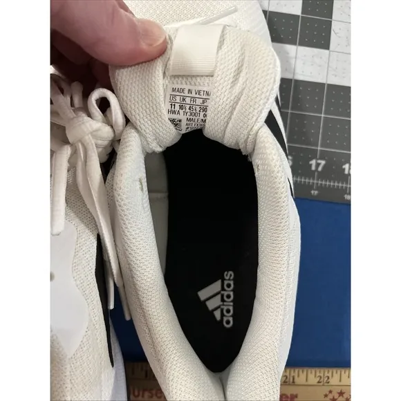 Adidas Mens Game Spec Tennis Shoes Size 11 White / Black Stripe Athletic - New
