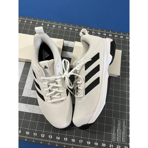 Adidas Mens Game Spec Tennis Shoes Size 11 White / Black Stripe Athletic - New