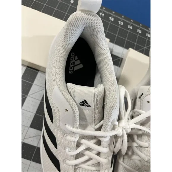 Adidas Mens Game Spec Tennis Shoes Size 11 White / Black Stripe Athletic - New