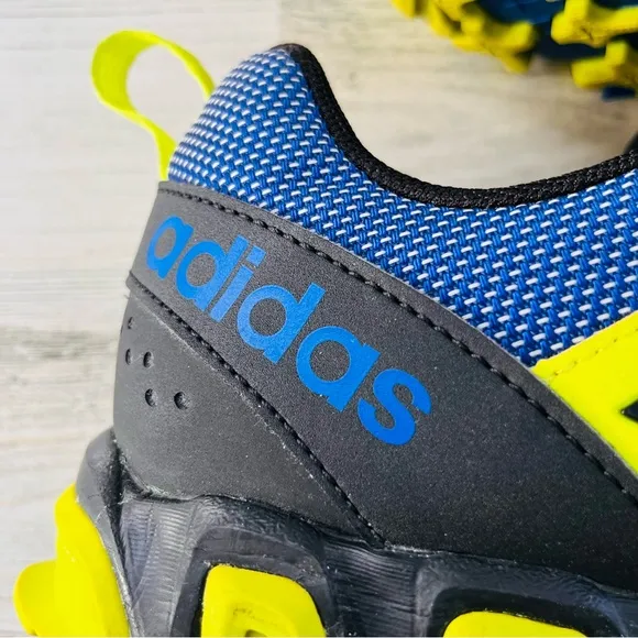 adidas Men’s Size 11 Trail Running Shoes Lace Up Closure In Blue/Black/Neon