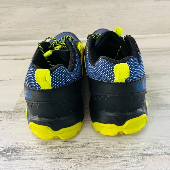 adidas Men’s Size 11 Trail Running Shoes Lace Up Closure In Blue/Black/Neon
