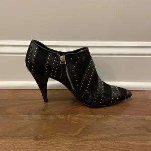 Alice   Olivia Calissa Studded Heel Lace Ankle Booties Pointed ToeWomens sz 37