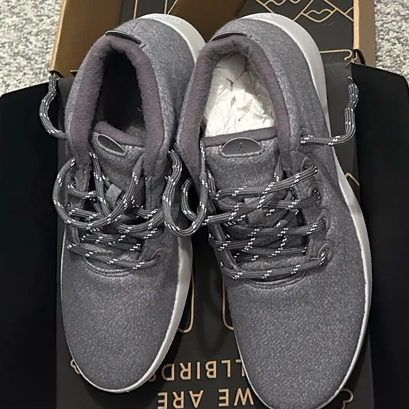 Allbirds merino wool high top sneakers, water repellent, size 10 NIB Grey womens