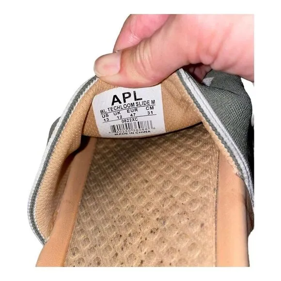 APL Mens Big Logo TechLoom Slide M Tan Fatigue Ivory Sandals Shoes 13