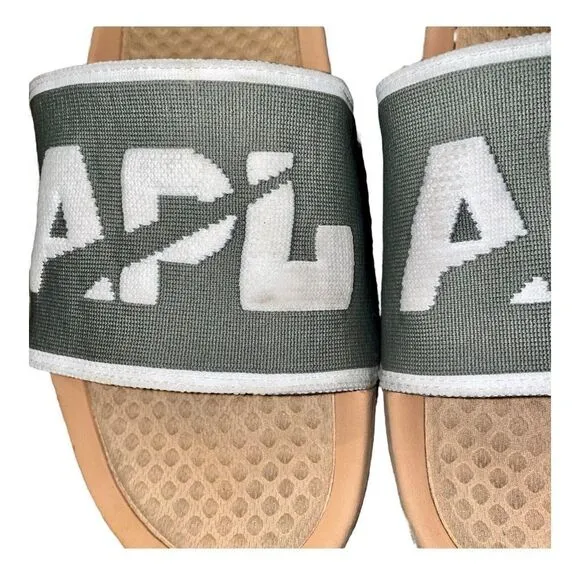 APL Mens Big Logo TechLoom Slide M Tan Fatigue Ivory Sandals Shoes 13
