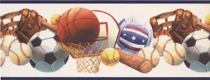 Baseball Tennis Soccer Ball BE10861B Wallpaper Border