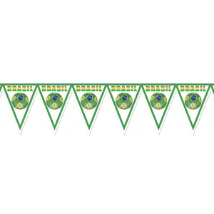 Beistle Brasil Soccer Pennant Banner 11 in  x 7' 4 in  (1/Pkg) Party Supply Decoration : Soccer