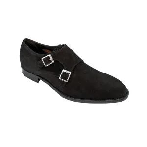 Belvedere Francesco in Black Suede Double Monk Strap Shoes