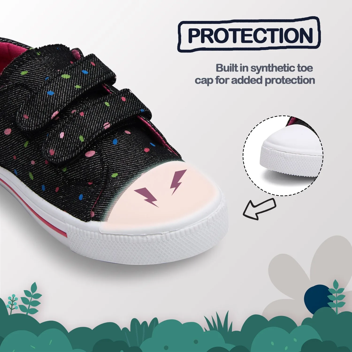 Black Double Velcro Soft Walking Shoes