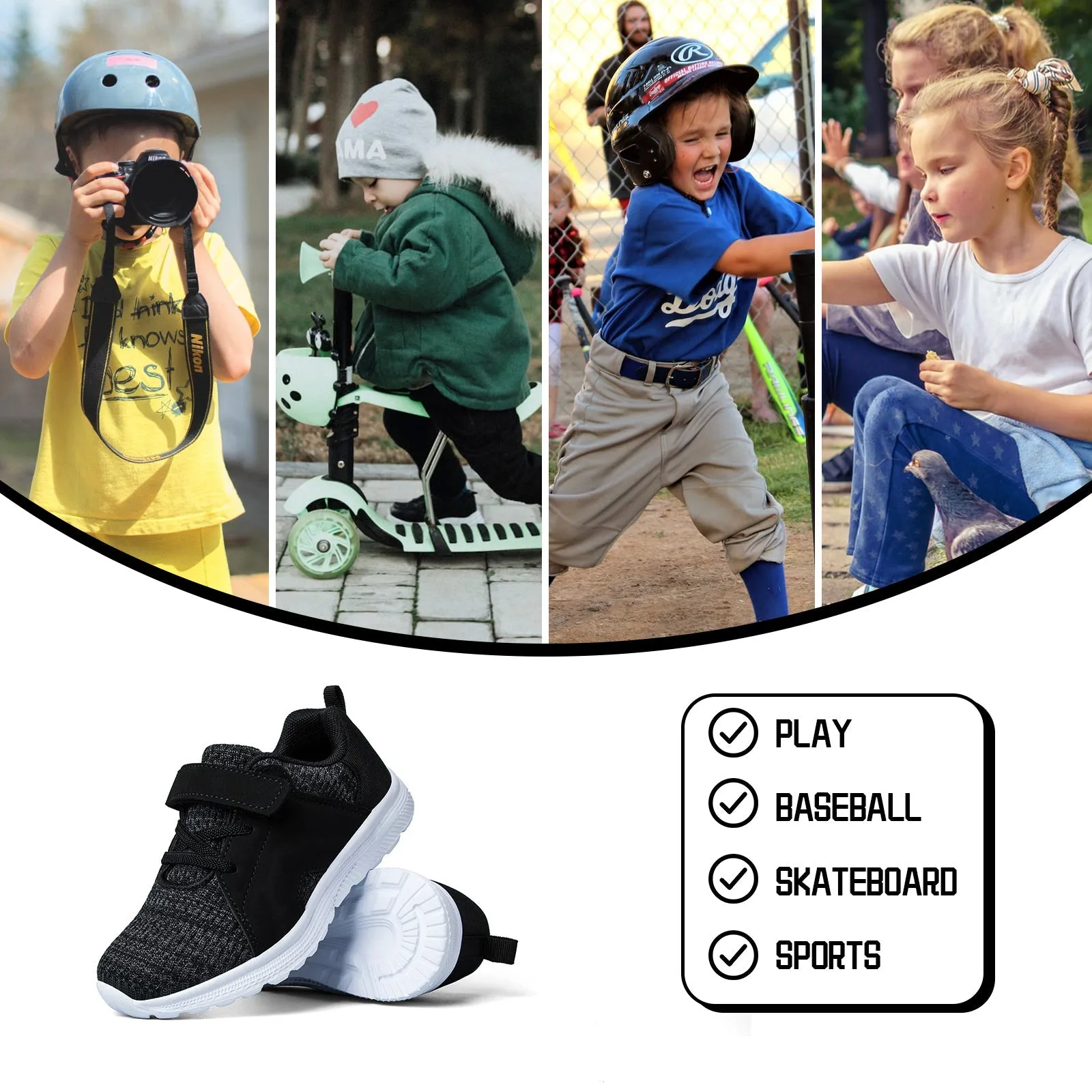 Black Mesh Breathable Tennis Sneakers