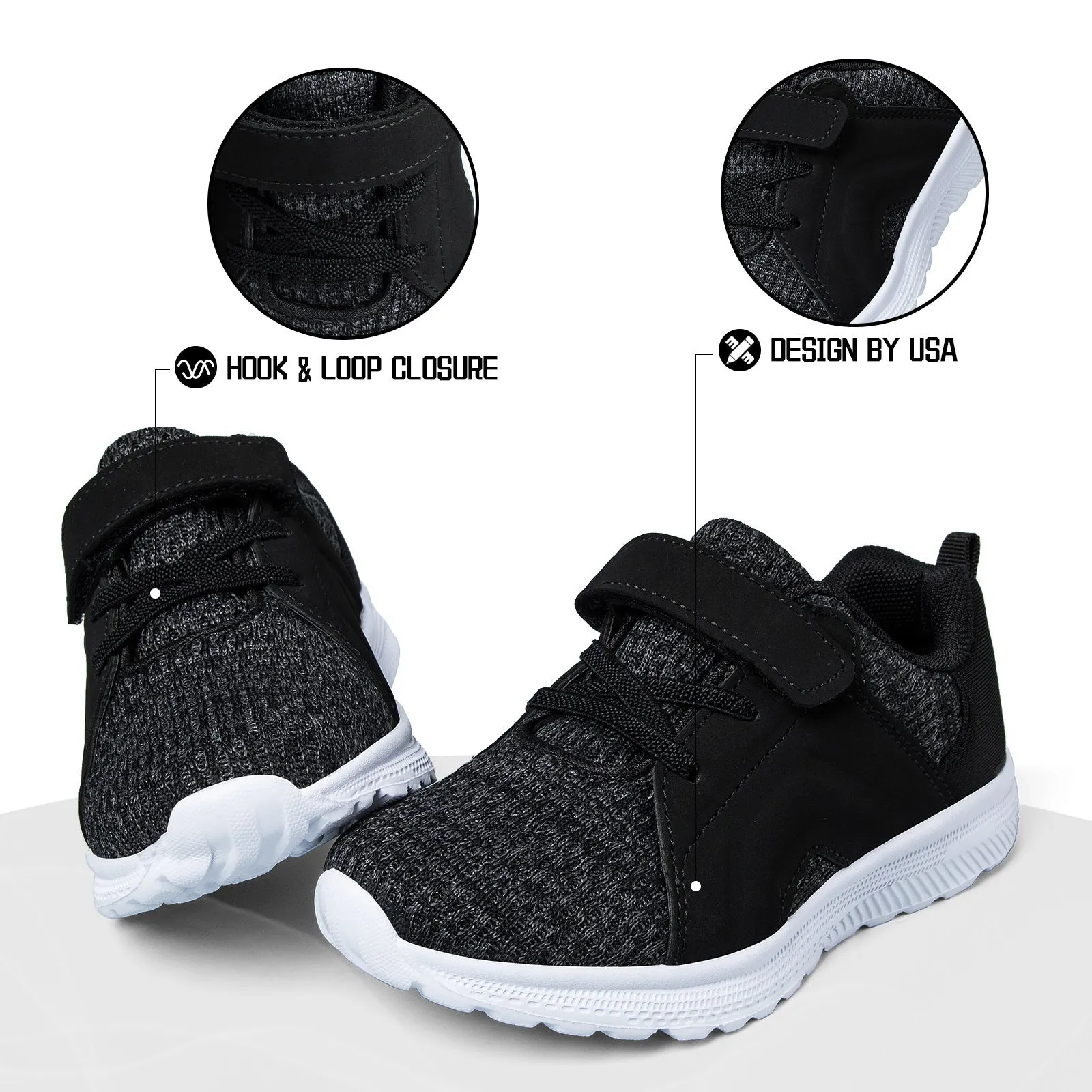 Black Mesh Breathable Tennis Sneakers