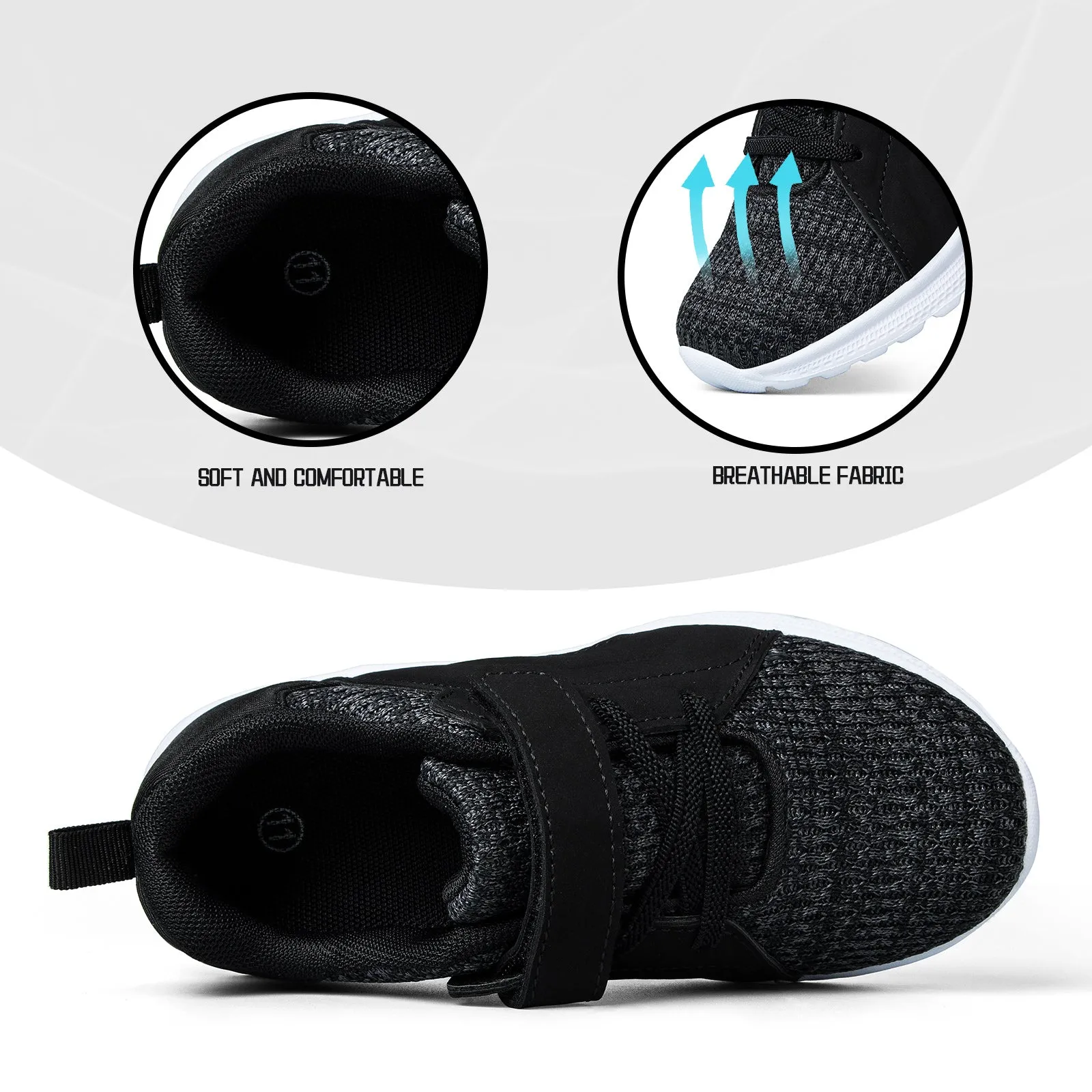 Black Mesh Breathable Tennis Sneakers