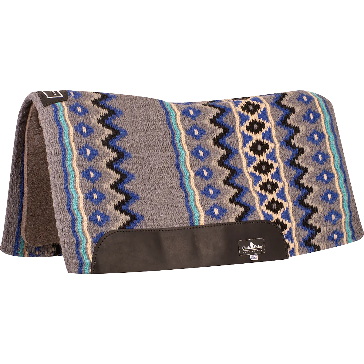 Blanket Top Pad, 3/4-inch Wool Felt CHARCOAL/ROYAL