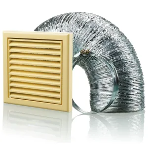 Blauberg BB-CHK-100-3-VSCS Cooker Hood Fixed Blade Grille Wall Vent Duct Kit Fan Extractor 4" 100mm Cotswold Stone