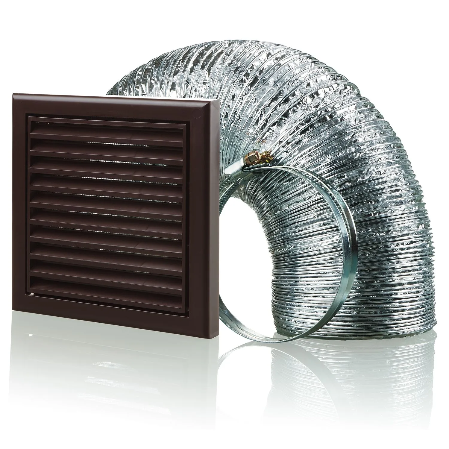 Blauberg BB-CHK-125-3-VSBR Cooker Hood Fixed Blade Grille Wall Vent Duct Kit Fan Extractor 5" 125mm Brown