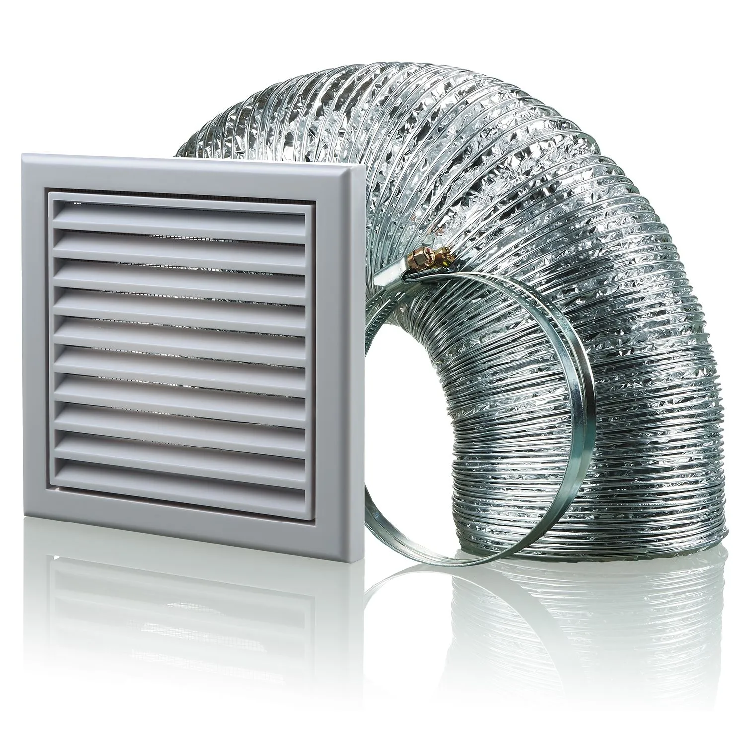 Blauberg BB-CHK-125-3-VSGR Cooker Hood Fixed Blade Grille Wall Vent Duct Kit Fan Extractor 5" 125mm Grey