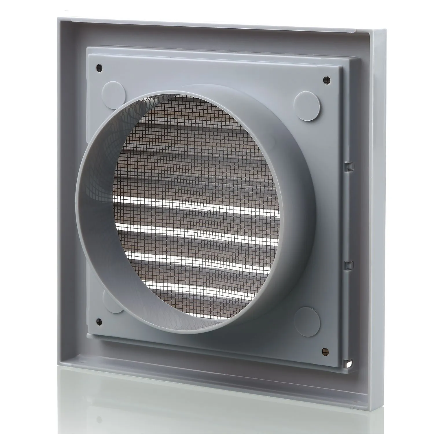 Blauberg BB-CHK-125-3-VSGR Cooker Hood Fixed Blade Grille Wall Vent Duct Kit Fan Extractor 5" 125mm Grey