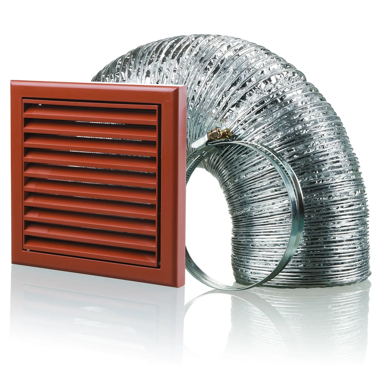 Blauberg BB-CHK-125-3-VSTE Cooker Hood Fixed Blade Grille Wall Vent Duct Kit Fan Extractor 5" 125mm Terracotta