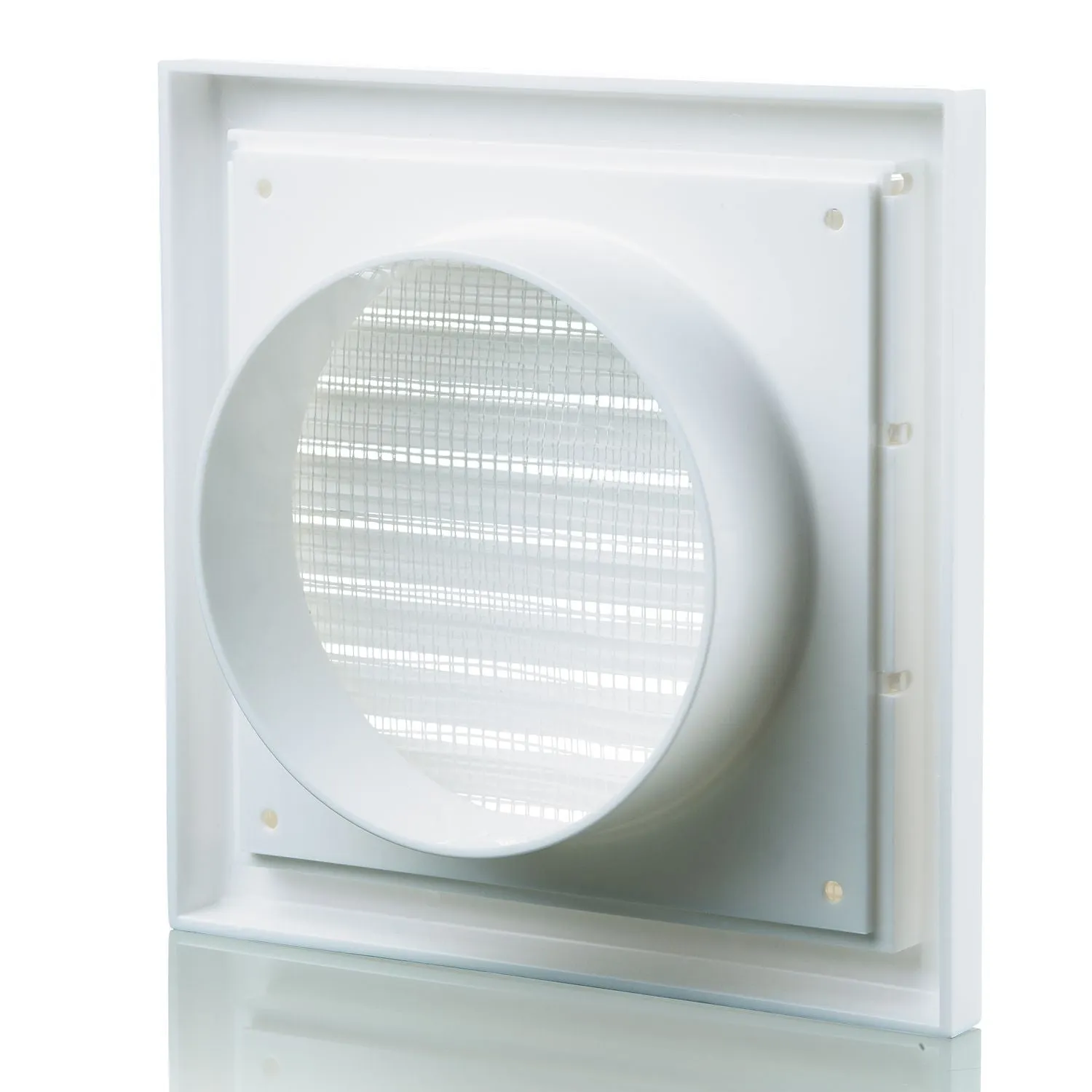 Blauberg BB-CHK-125-3-VSWH Cooker Hood Fixed Blade Grille Wall Vent Duct Kit Fan Extractor 5" 125mm White