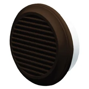 Blauberg DECOR 100-MB BROWN Round Plastic Vented Fixed Blade Air Ventilation Louvred Wall Soffit Cover Grille 4" 100mm