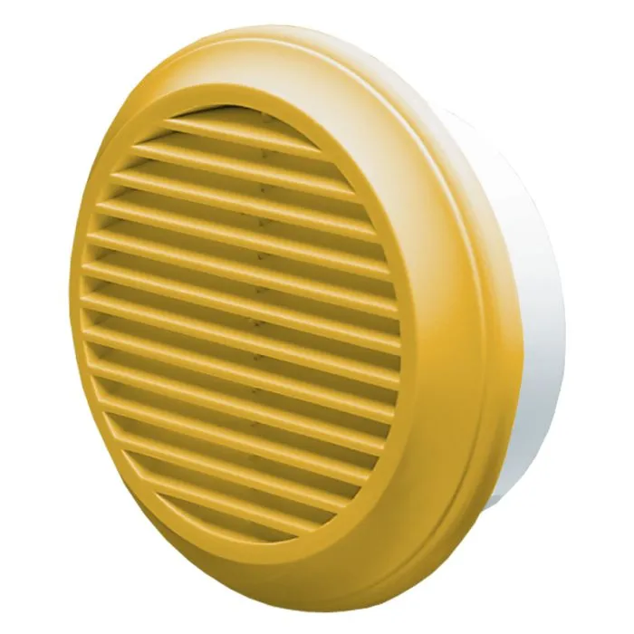 Blauberg DECOR 125-MB COTSWOLD STONE Round Plastic Vented Fixed Blade Air Ventilation Louvred Wall Soffit Cover Grille 5" 125mm