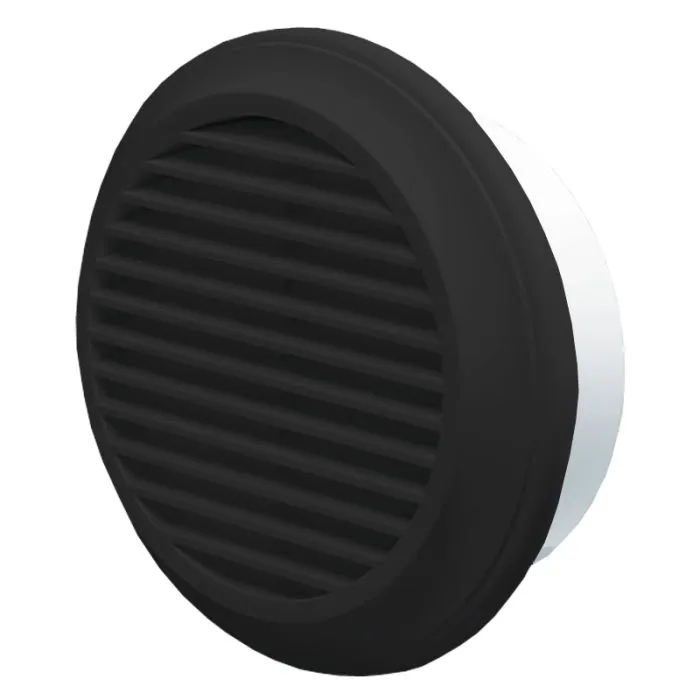 Blauberg DECOR 150-MB BLACK Round Plastic Vented Fixed Blade Air Ventilation Louvred Wall Soffit Cover Grille 6" 150mm
