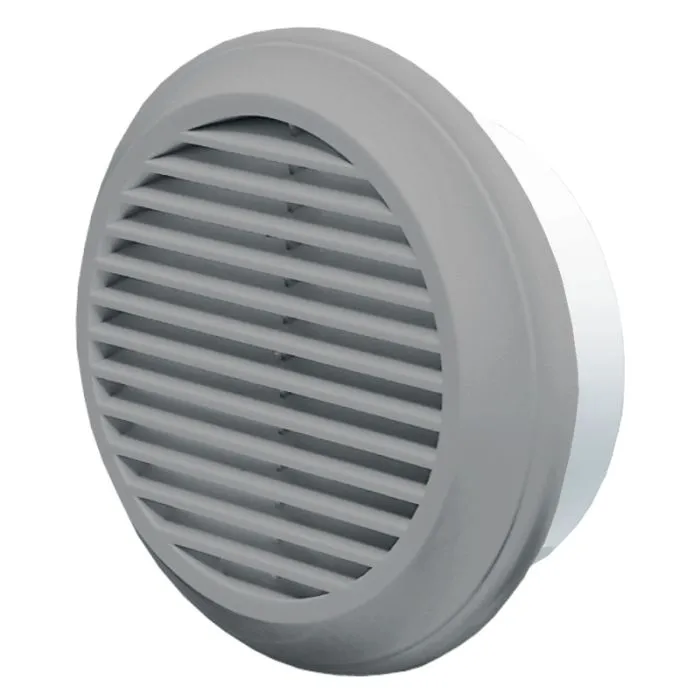Blauberg DECOR 150-MB GREY Round Plastic Vented Fixed Blade Air Ventilation Louvred Wall Soffit Cover Grille 6" 150mm