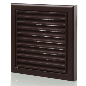 Blauberg DECOR 185X185/150S BROWN Plastic Vented Fixed Blade Air Ventilation Louvred Grille 6" 150mm