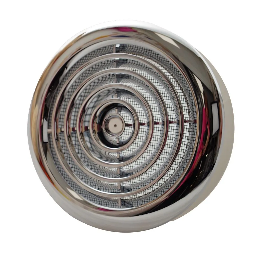 Blauberg DPR-100-CHROME Plastic Chrome Circular Ceiling Vent Diffuser Duct Extractor Ventilation Fan Grille - 4" 100mm
