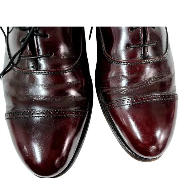 Bostonian  Mens Dress Shoes Made in Italy Burgundy Cap Toe Mens 8.5 women 10