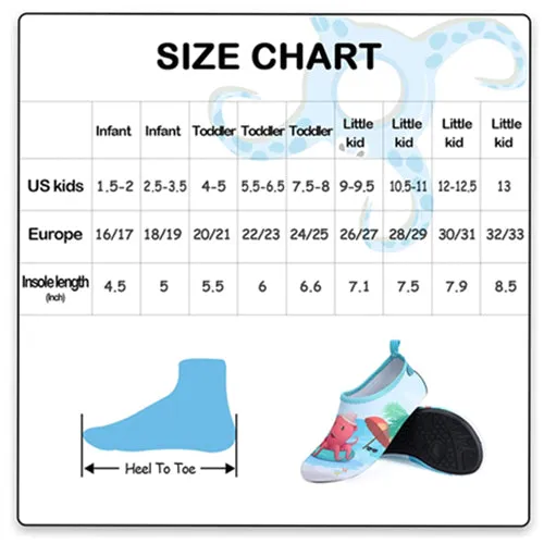 Boys and Girls Beach Water Shoes Holiday Octopus - Kkomforme