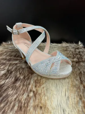 Brisa Silver Rhinestone Girls Shoes