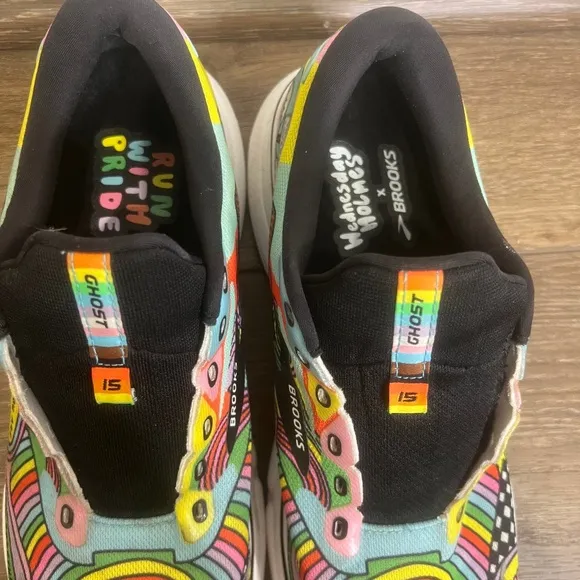Brooks x Wednesday Holmes Ghost 15 'Run With Pride' Women's Running Shoes Sz11.5